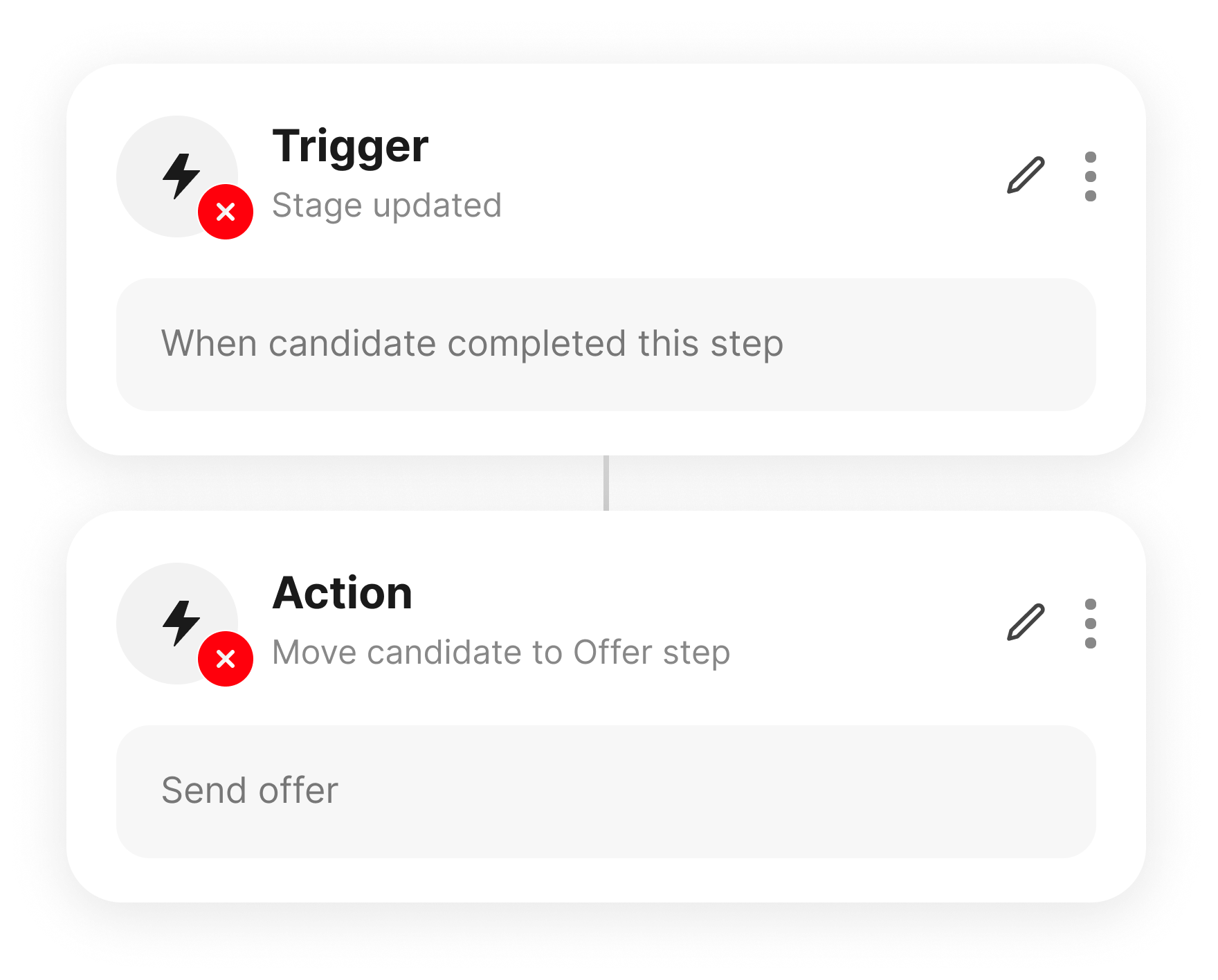Moving someone to offer stage is not the same as preparing a shortlist.
