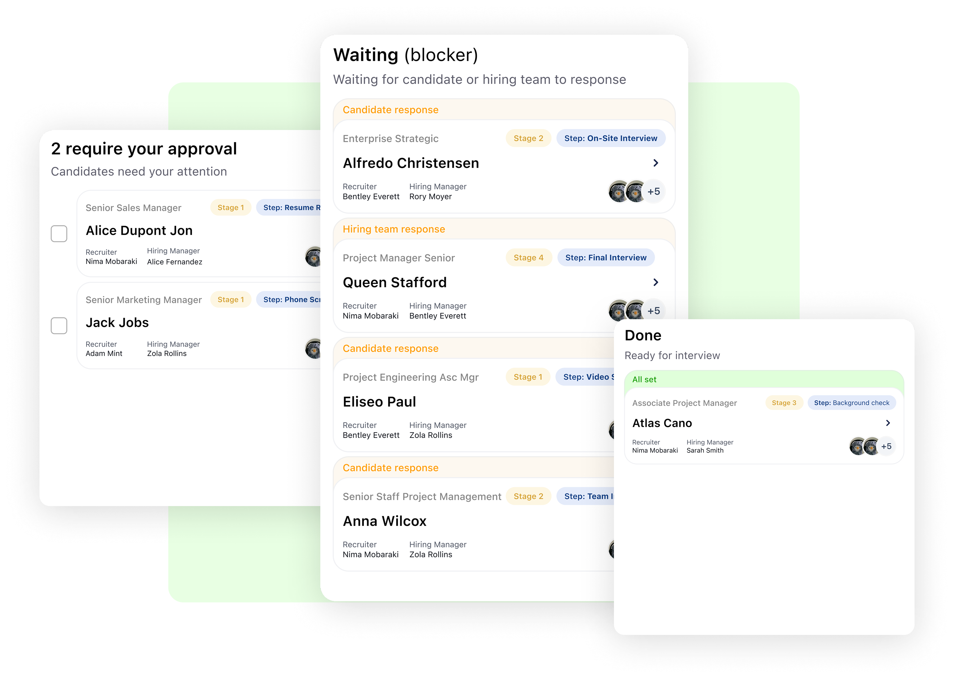 Recruiter reviewing prioritized hiring tasks
