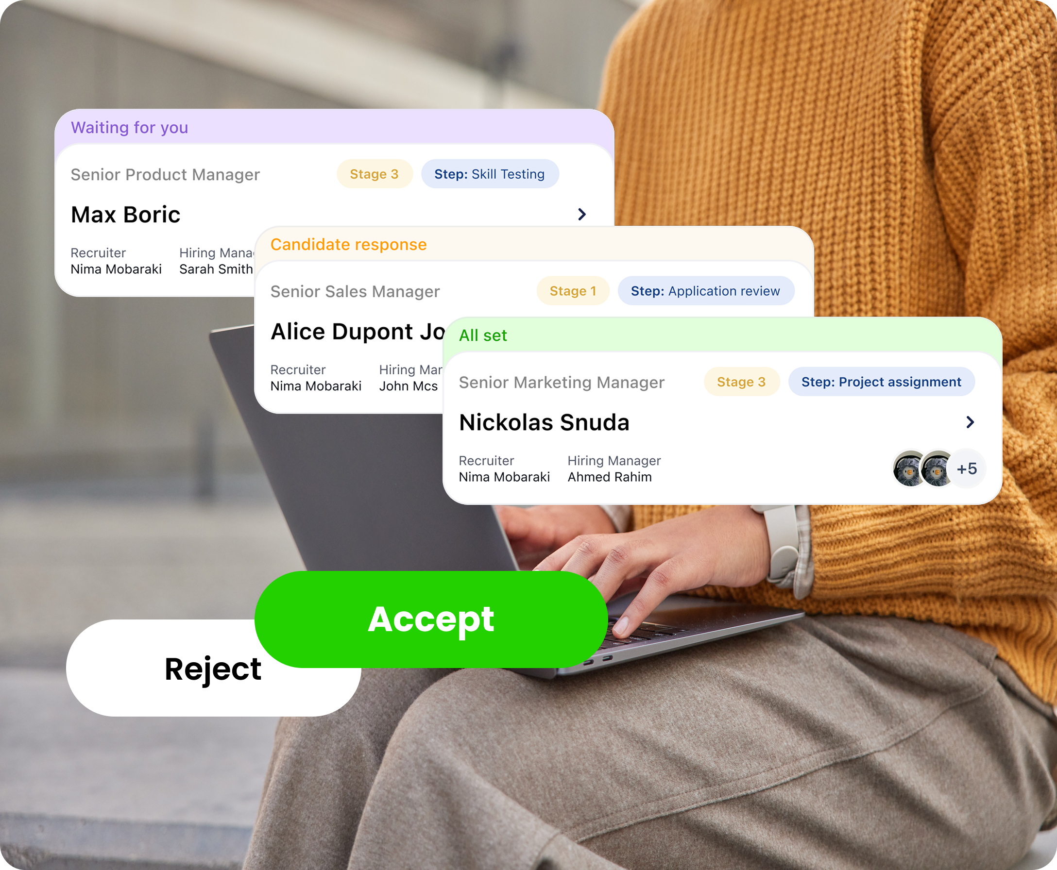 Human recruiters reviewing hiring decisions